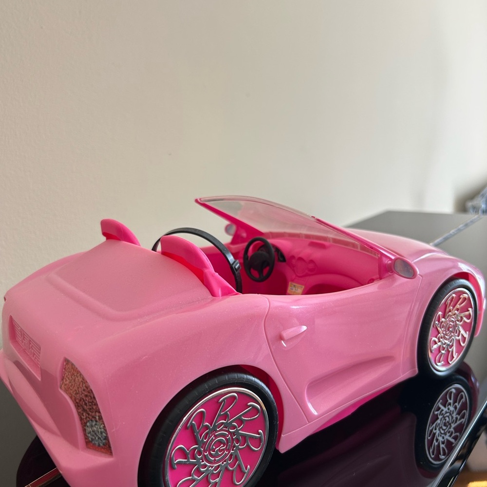 Barbie Pink Convertible with Floral Wheels